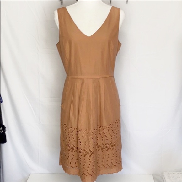J.Crew Delaney Eyelet Dress rusty peach 6 - Picture 1 of 7